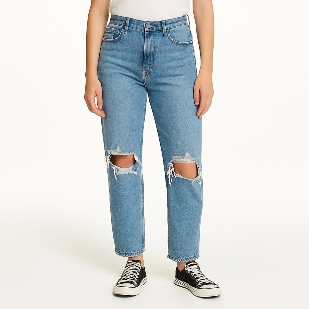 Lucky Brand Light Blue Ripped Straight Leg Jeans